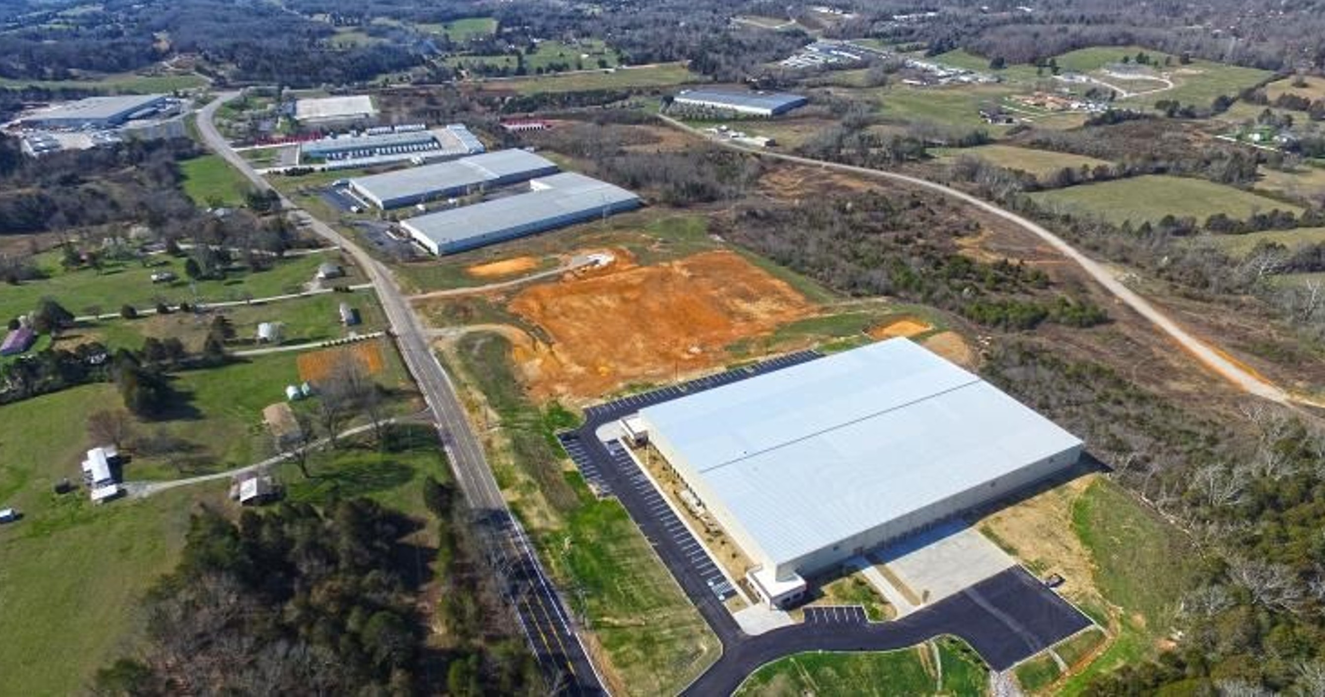 Aerial view of David Jones Industrial Park industrial business park in Andersonville, TN